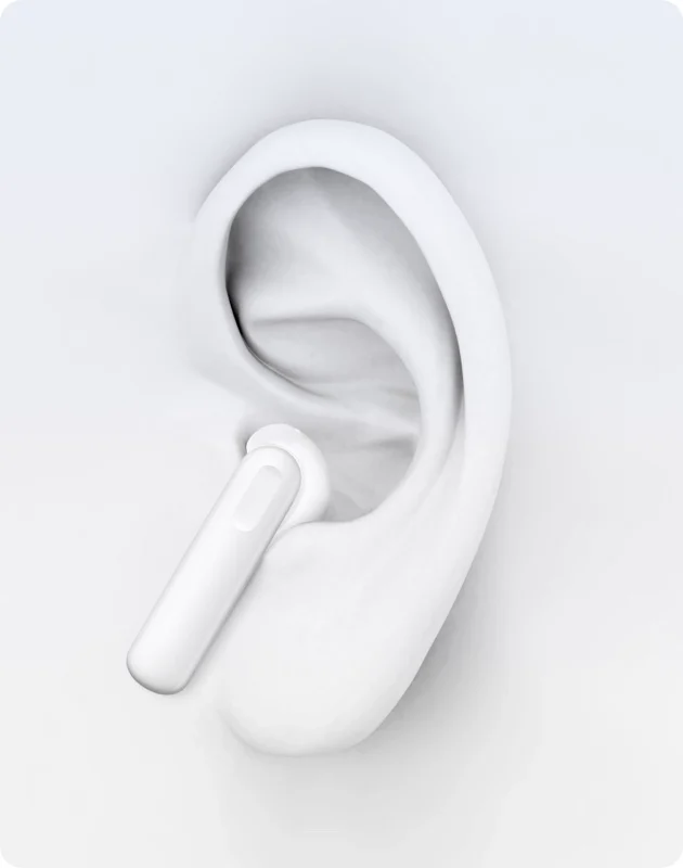 An earbud in the ear