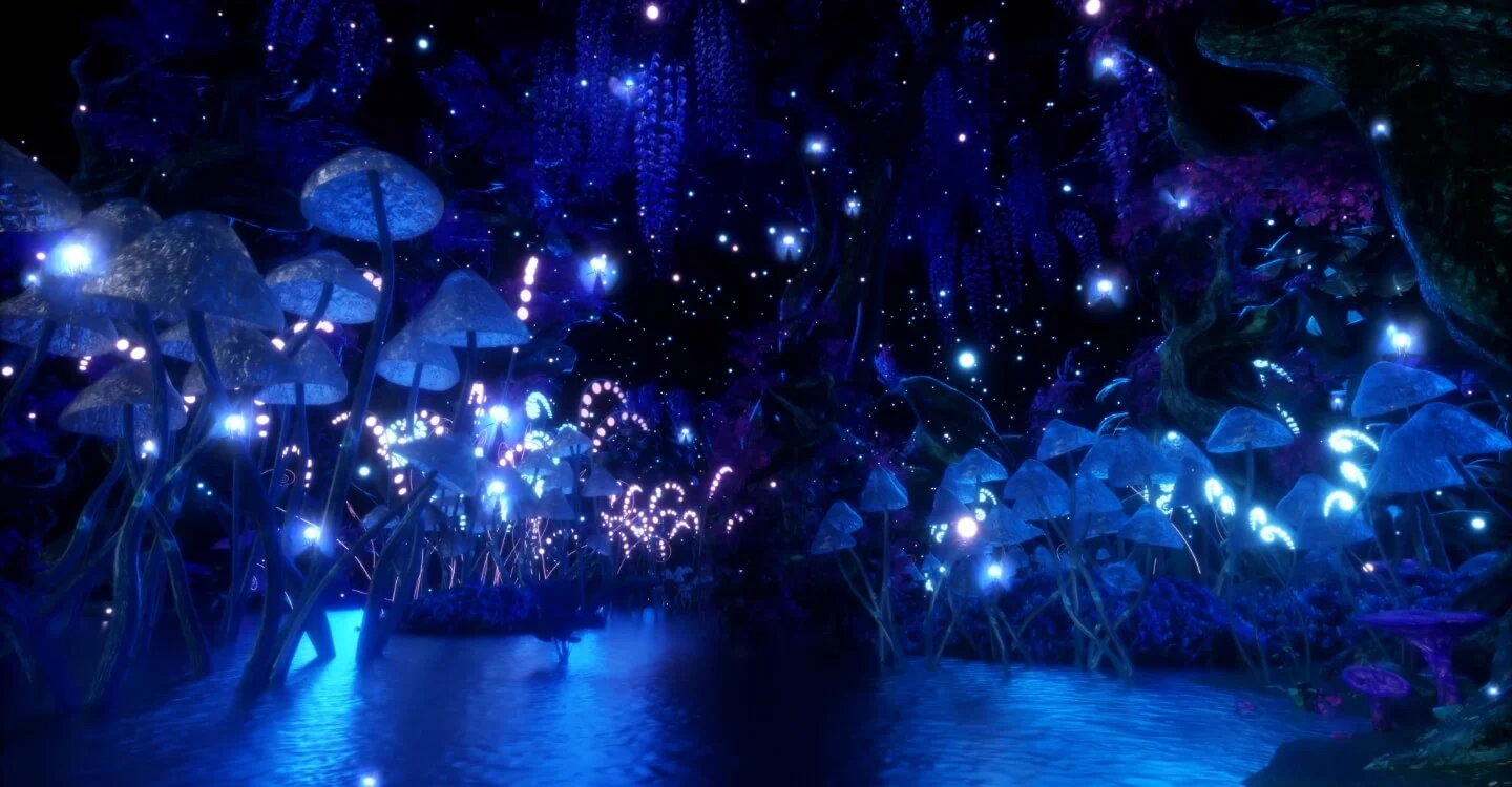 Яркий ночной пейзаж на OLED-экране