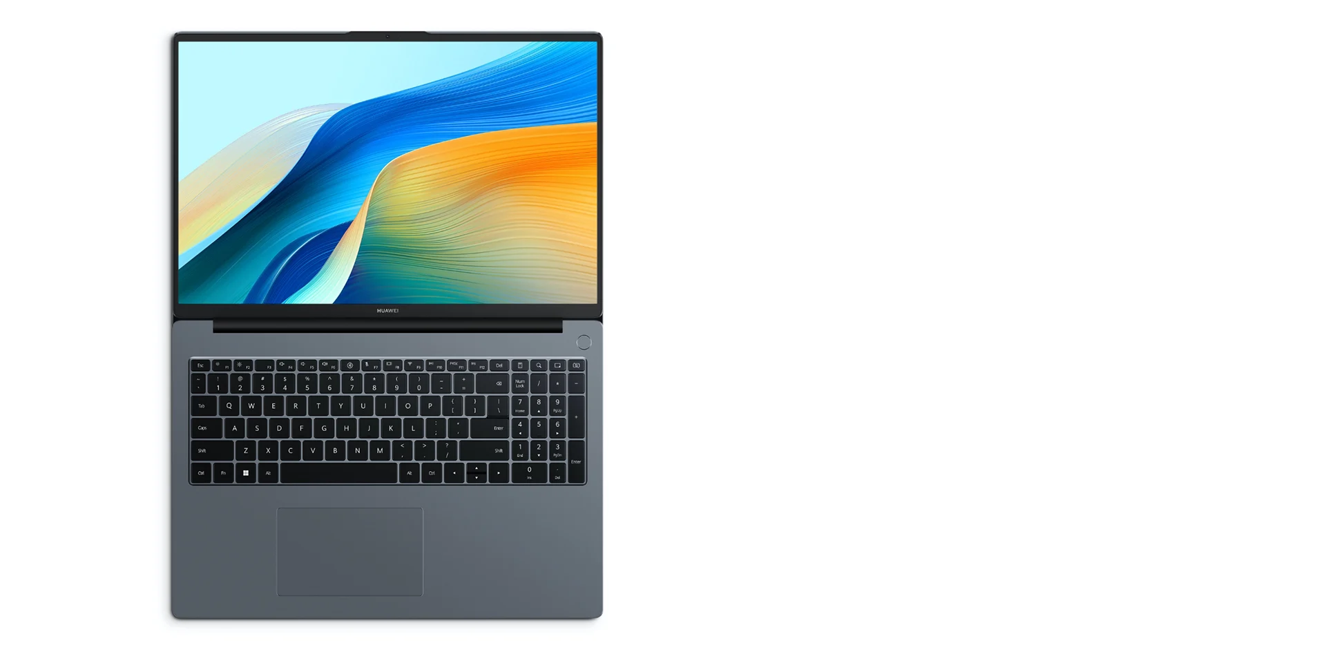 HUAWEI MateBook D 16 2024 in Space Gray, top view
