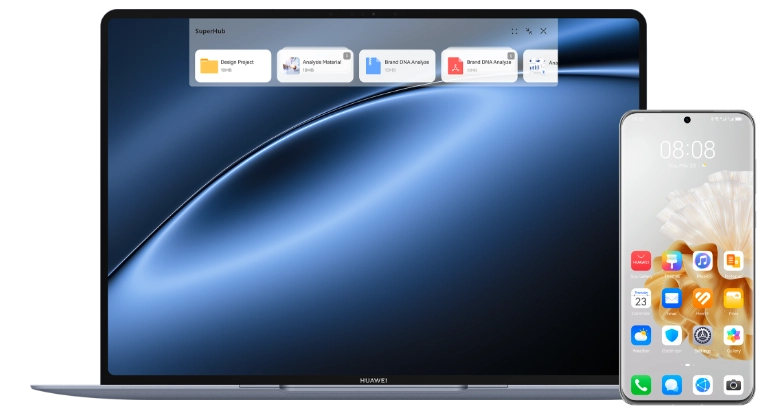 SuperHub on the laptop screen