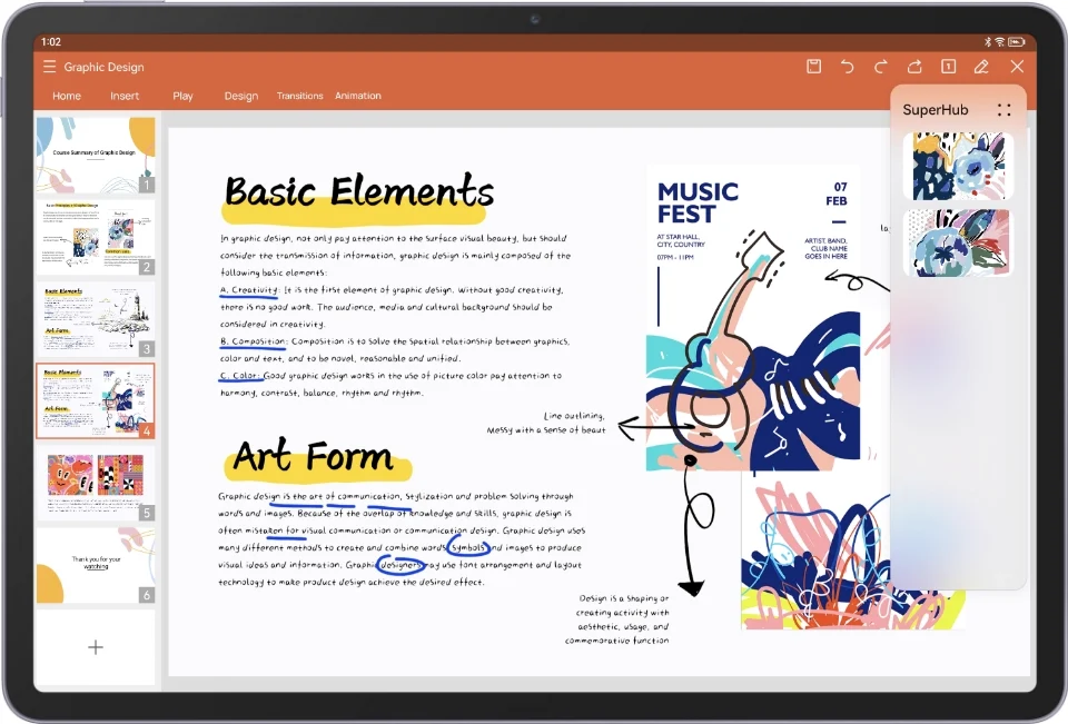 SuperHub on the tablet