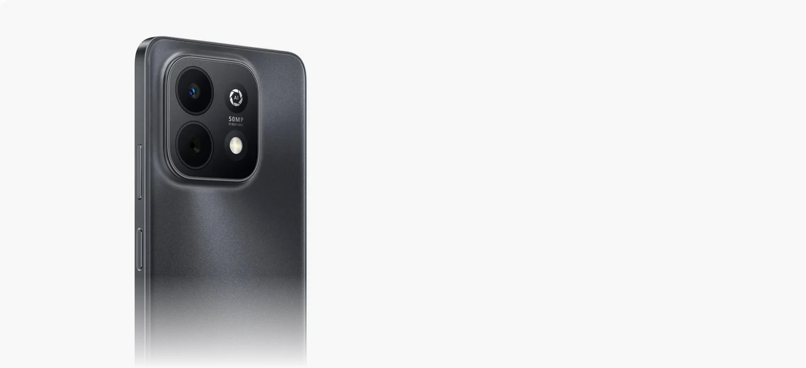 Чёрный HUAWEI nova Y74 сзади и сбоку