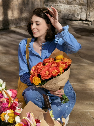 Woman with a bouquet