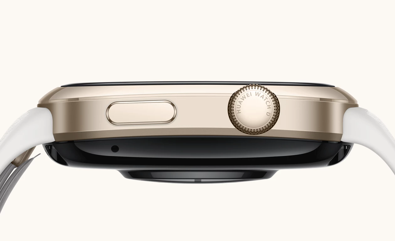 Золотистые HUAWEI WATCH D2 сбоку