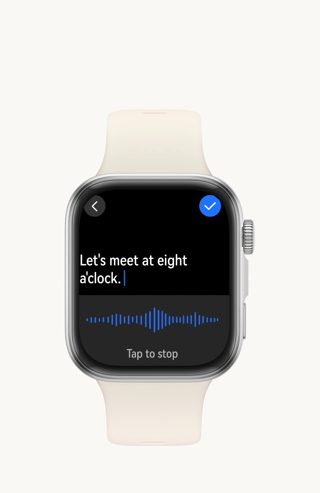 A voice reply to a message